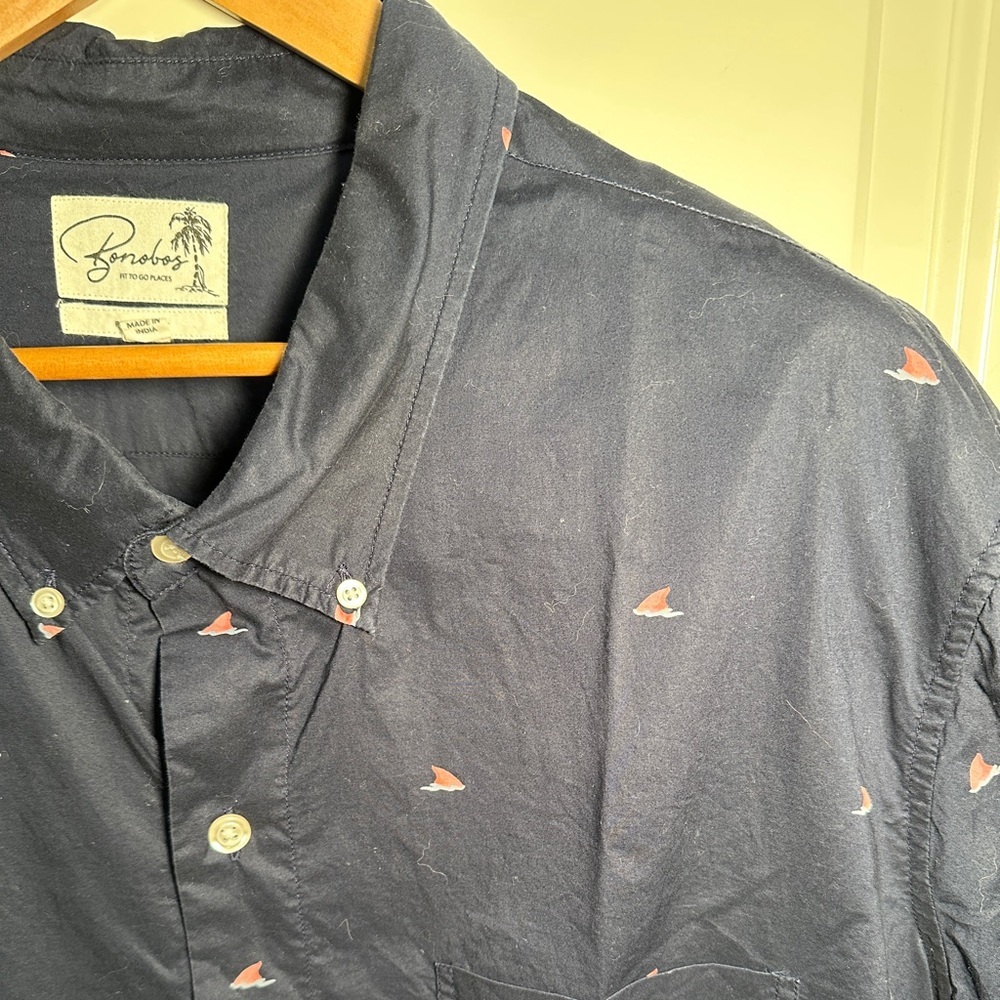 BONOBOS - 🦈 Shark Fin Short Sleeve Button Down Shirt in Prominent Fit, 3XL - Picture 5 of 10